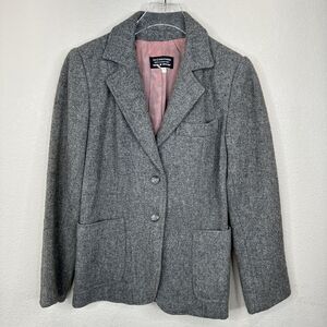 Vintage Wool Blazer Women XS Gray Romantic Work Capsule Retro‎